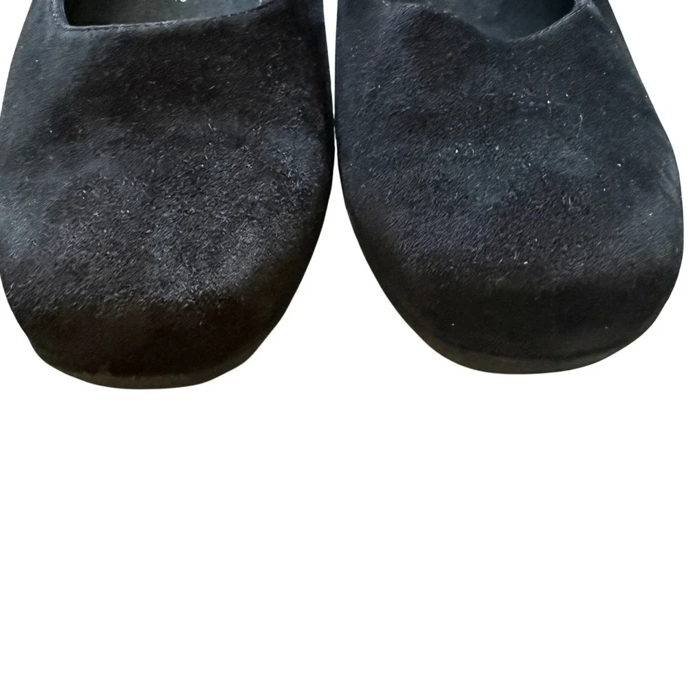 Mephisto Kimona Black Suede Mary Jane Wedge Shoes Womens Size 10
